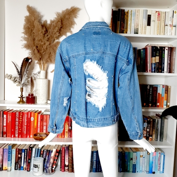 Forever 21 Contemporary Distressed Denim Jacket P6313 - Picture 4 of 10
